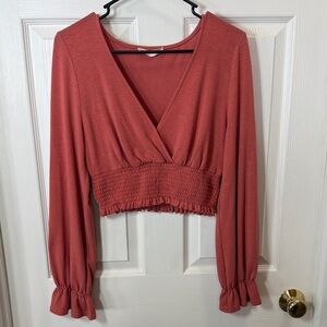 Altar’d State Cropped Long Sleeve Blouse